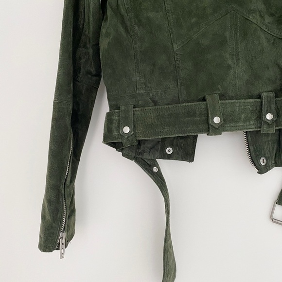 BlankNYC Olive Suede Moto Jacket - Picture 6 of 7